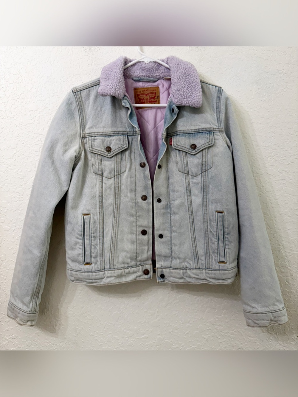 Leviโs Thermore Sherpa Lined Trucker Jean Jacket Snap UP Size Medium